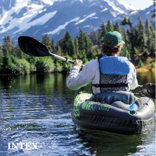 Load image into Gallery viewer, INTEX 68305EP Challenger K1 Inflatable Kayak Set: Includes Deluxe 86in Kayak Paddles and High-Output Pump – Adjustable Seat with Backrest – Removable Skeg – 1-Person – 220lb Weight Capacity