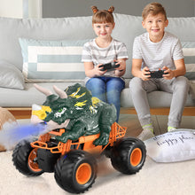 Load image into Gallery viewer, Remote Control Dinosaur Truck Toys for Kids Boys 3-5 4-7, 2.4GHz RC Dino Car Toys with Light, Sound & Spray