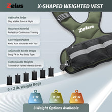 Load image into Gallery viewer, ZELUS Weighted Vest for Men and Women, 20-32lb, Green
