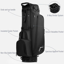 Load image into Gallery viewer, uniHimal 8-Way Lightweight Walking Golf Stand Bag for Men Women Dark Black