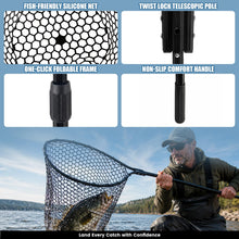 Load image into Gallery viewer, Telescopic Fishing Landing Net, 60.63/66.14in Oval 18.9×24.41in Fish Safe Net Holds Up to 15Lbs for Catch Release (2-Section 60.63")