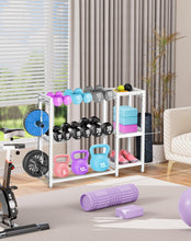Load image into Gallery viewer, FHXZH 3-Tier Dumbbell Rack Stand Only - Adjustable Weight Rack for Home Gym- (White)