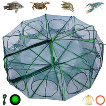 Load image into Gallery viewer, The Magic Foldable Fishing Trap, Folding Fishing Net,2024 Upgrade Auto-Foldable Strengthened Fishing Trap Net, Minnow Traps for Bait Fish,Fish Traps,Crawfish Trap,Minnow Trap (10Holes)
