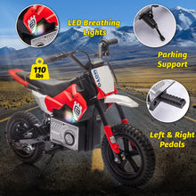 Load image into Gallery viewer, 24V Kids Dirt Motorbike Electric Ride On Motorcycle for Kids Ages 5+ Adjustable Speed Children Motocross, Red