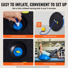 Load image into Gallery viewer, VEVOR 23-inch Half Exercise Ball Trainer, 660 lbs Capacity Balance Ball - Blue