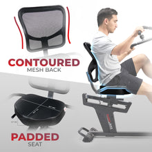 Load image into Gallery viewer, Sunny Health & Fitness Electromagnetic Recumbent Cross Trainer Exercise Elliptical Bike w/Arm Exercisers