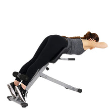 Load image into Gallery viewer, Sunny Health & Fitness 45-Degree Hyperextension Roman Chair with Adjustable Height and Back, Glute, Hamstring, and Ab Workouts Foldable Sit Up Gym Bench for Home, Gray - SF-BH6629