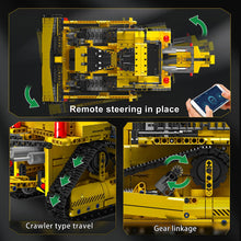 Load image into Gallery viewer, Bulldozer, App-Controlled 2.4G RC Bulldozer Truck Construction Vehicle Toys with Engines, DIY Engineering Model Sets for Adults/14+(1508 Pieces)