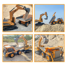 Load image into Gallery viewer, Remote Control Excavator Toy, RC Construction - Metal Shovel Digger Vehicles with Lights Sounds and 680° Rotation Digging Sand