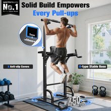 Load image into Gallery viewer, Sportsroyals Power Tower Dip Station Pull Up Bar ,Workout Equipment- Black-01
