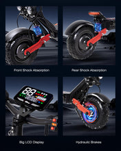 Load image into Gallery viewer, Electric Scooter for Adults with Seat, 60V 50MPH High Speed, 6000W Dual Motor 55Miles Long Range, 11'' Tubeless Tires