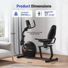 Load image into Gallery viewer, MERACH Recumbent Exercise Bike for Home, Upgraded Durable Magnetic Stationary Recumbent 350LB Capacity, S23