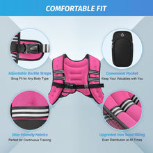 Load image into Gallery viewer, ZELUS Weighted Vest, 6lb/8lb/12lb/16lb/20lb/25lb/30lb Weight Vest with Reflective Stripe for Workout, Strength Training, Running, Fitness, Muscle Building, Weight Loss, Weightlifting, Pink(12lb)