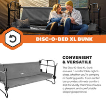 Load image into Gallery viewer, Disc-O-Bed XL Outdoor Modular 2 Person Double Camping Cot Portable Bed with 2 Height Options for Adults, Sleep Solution for Tents, Grey