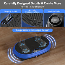 Load image into Gallery viewer, Vibration Plate Exercise Machine, Vibrating Fitness Platform for Lymphatic Drainage, Full Body Shaker Workout Equipment, Bluetooth Power Shaping Vibrate Plate, Board Sport for Home Exercise Gym, Blue