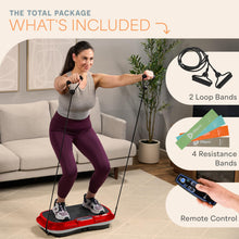 Load image into Gallery viewer, Lifepro Waver Vibration Plate Exercise Machine – High-Intensity Vibration Plate for Lymphatic Drainage – Full-Body Workout Vibrating Platform with Loop Bands – Fitness Equipment for Strength & Toning