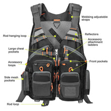 Load image into Gallery viewer, Gonex Fly Fishing Vest for Men Women, Trout, Adjustable Size, 18 Pockets