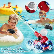 Load image into Gallery viewer, Amphibious Remote Control Car for Boys Kids - 4WD Waterproof 2.4 GHz 360°Rotation RC Stunt Car - Water and Land Pool Toys Cars