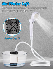 Load image into Gallery viewer, innhom Portable Camping Shower, 6000mAh Rechargeable Camp Shower Pump with LED Display, IPX7 Waterproof & 2 Spray Modes Electric Outdoor Shower for Hiking, Travel, Pet Bathing and Car Washing, White