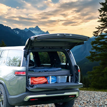 Load image into Gallery viewer, Life Finds Sleeping Platform Storage System Designed for Rivian R1S Vehicles, Folding Platform with Underneath Storage, Black, LF-R1SP