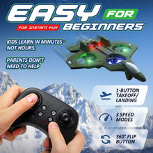 Load image into Gallery viewer, NUTTY TOYS RC Stunt Airplane for Kids & Adults - 3X Extended Battery Life, Top LED Jet Fighter 2026