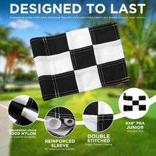 Load image into Gallery viewer, KINGTOP 3 ft Striped Golf Flagstick Sets with Checkered Flags, 4 Pack
