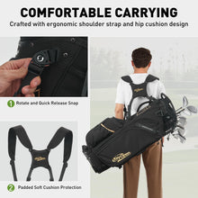 Load image into Gallery viewer, KeyOpen Lightweight Golf Stand Bag, 14 Way Golf Bags with Full Length Dividers for Men Women, Encrypted 900D Weather-Proof Club Carry Bag with Ergonomic Dual Strap, Cooler Pockets, 9 Pockets, Black
