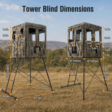 Load image into Gallery viewer, 6FT Hunting Stand with Blind, 1-2 Man 4' x 4' Platform Deer Stand Tripod