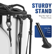 Load image into Gallery viewer, RIOROO 5 Way Golf Stand Bag with Full Length Dividers, Lightweight Golf Bag with Rain Cover, 6 Zippered Pockets & Cooler Bag, Breathable Straps