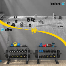 Load image into Gallery viewer, 3-Tier Weight Rack, Dumbbell Kettlebell Rack 1100LB Capacity Weight Plate