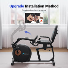 Load image into Gallery viewer, MERACH Recumbent Exercise Bike for Home, Upgraded Durable Magnetic Stationary Recumbent 350LB Capacity, S23