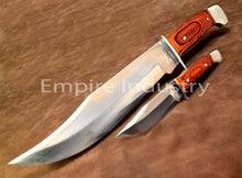 Load image into Gallery viewer, Set Of 2 Handmade Carbon Steel Full Tang Combat Hunting Knife With Leather Sheath - Pakka Wood Grip - Survival Knife- Collectible - Best Gift For Him - Best Gift