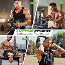 Load image into Gallery viewer, Vanlgs Twister Arm Trainer for Men, Chest Workout Equipment 5-Level Adjustable (40-130lb) with Ergonomic 27° Targets Biceps/Clip/Thigh, Portable Exerciser for Home Gym Travel Fitness, Green