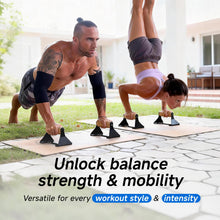 Load image into Gallery viewer, Rocalt Wood Parallettes Push Up Bars, Heavy Duty Steel Calisthenics Equipment, Anti-Slip Push Up Handles for Home Gym Fitness, No Wrist Pain