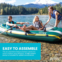 Load image into Gallery viewer, INTEX Seahawk 3-Person Inflatable Fishing Boat Set with Oars and Pump
