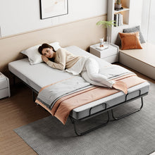 Load image into Gallery viewer, RAOGIE Deluxe Folding Bed with 5" Memory Mattress, 75"x54" Portable Bed for Adults, Roll Away Foldable Beds on Wheels for Guest,Hideaway,Save Space