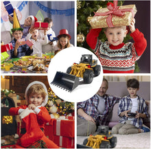 Load image into Gallery viewer, Remote Control Bulldozer Toy Truck, 1/18 Scale RC Metal Rc Front Loader 4WD Construction Vehicles for Boys Girls Kids
