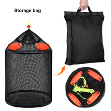 Load image into Gallery viewer, Large Collapsible Floating Fish Basket – Mesh Bait Pen Net for Live Fish