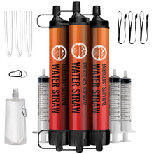 Load image into Gallery viewer, Lormandy Water Filter Straw 3 Pack - Outdoor Camping & Hiking Survival Gear