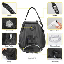 Load image into Gallery viewer, Portable Camping Bathroom Shower Tent Kit, Outdoor Pop Up Privacy Changing Tent with 5 Gallon Shower Bag-(Nozzle Upgraded)(Black)