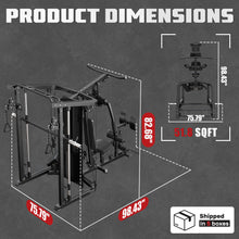 Load image into Gallery viewer, JELENS Home Gym System, 150LB Weight Stack Smith Machine -(Black, 370LBS Colored Weights Package)
