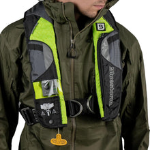 Load image into Gallery viewer, BLUESTORM Stratus 35 Inflatable Life Jacket PFD for Adults | US Coast Guard (USCG) Approved Automatic Self Inflating Life Vest Preserver with Manual Ripcord (Hi-Vis Green Sailing)