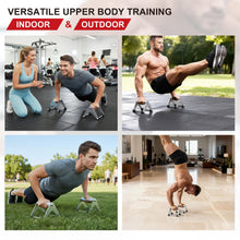 Load image into Gallery viewer, Stainless Steel Pushup Stands with Non-Slip Base, 500LB Capacity, Portable Home Gym Equipment for Strength Training