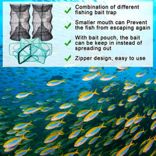 Load image into Gallery viewer, Woanger 3 Pcs Minnow Trap, Include 2 Fishing Bait Trap 1 Cylindrical Hexagon Crab Crawfish Trap, Lobster Shrimp Collapsible Cast Nets Portable Folded Fishing Accessories,12x21.65 Inches