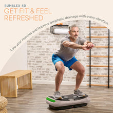 Load image into Gallery viewer, Lifepro Rumblex 4D Curved Vibration Plate Exercise Machine — Triple Motor, 7 Modes & 60 Speeds Vibrating Platform Machine — Full Body Vibration Plate for Lymphatic Drainage & at Home Workout