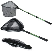 Load image into Gallery viewer, Fishing Landing Net with Telescoping Pole Handle, Super Strong Aluminum, 61" Full Extended, Rubber Coated Net