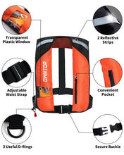 Load image into Gallery viewer, Owntop Automatic Inflatable Swim Vest Adults, Highly Visible Manual Swim Jacket with 24g CO2 Cartridge, Low Profile for Kayak, Fishing, Paddle Sports, Orange