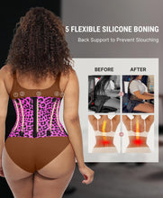 Load image into Gallery viewer, FeelinGirl Workout Waist Trainer Cincher Corset for Women Rose Leopard XS