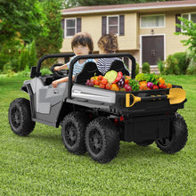 Load image into Gallery viewer, 24V 4WD Electric Ride On Dump Truck with Remote Control | 2-Seater Kids Ride On Car | Music Player & LED Lights