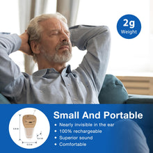 Load image into Gallery viewer, OLDRIV Rechargeable Hearing Aids for Adults Seniors, OTC Hearing Aids for Adults Seniors Rechargeable with Noise Cancelling, Invisible Hearing Aid, 1 Pair (Beige)
